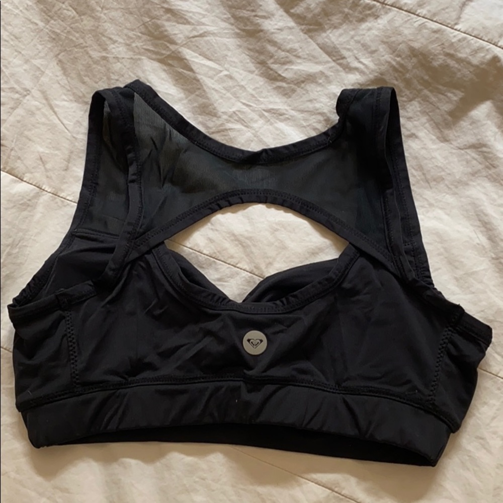 Black Mesh Roxy Sports Bra - Picture 2 of 2